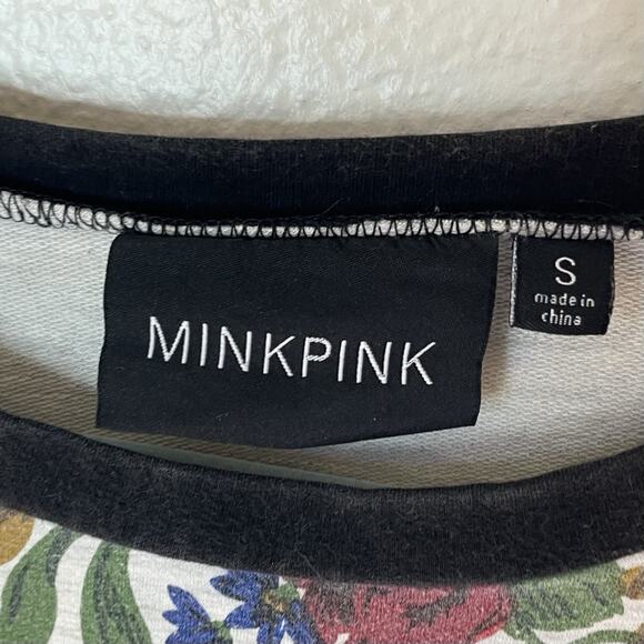 MINKPINK Boho Floral Baroque Sweatshirt Top S Soft Grunge Victorian Artsy Roses - Picture 4 of 5